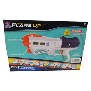 تفنگ اسباب بازی دو کاره آب پاش و توپی 2In1 مدل WATER GUN MOOD - SOFT DART MOOD_اسباب بازی